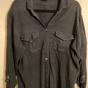 Doti size 1x black button down shirt